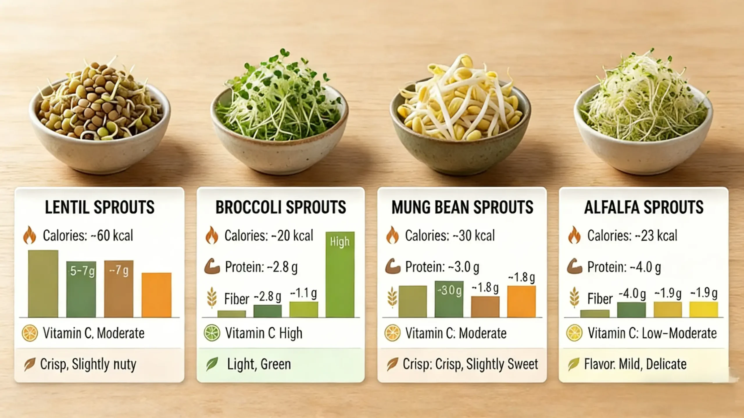 Lentil Sprouts Nutritional & Flavor Comparison