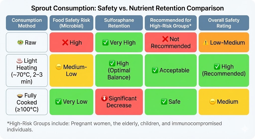 Safety level comparison for different consumption methods